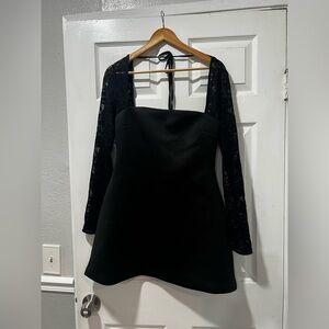 Fashion Nova Black Lace Sleeve Dress